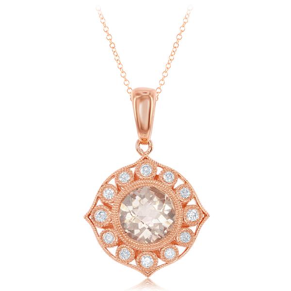 View 14Kw or y/14kr Gold Morganite Pendant